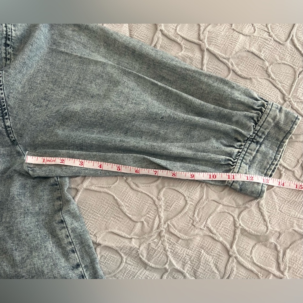 Pilcro Anthropologie Women XL Light Denim ½ Button-Up ½ Sleeve Shirt (0655) - Picture 11 of 12